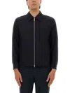 Hugo Boss Collared Jacket With Chest Pocket And Long Sleeves In Blue