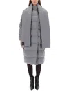 Hugo Boss Pashiza Reversible Long Down Jacket In Gray