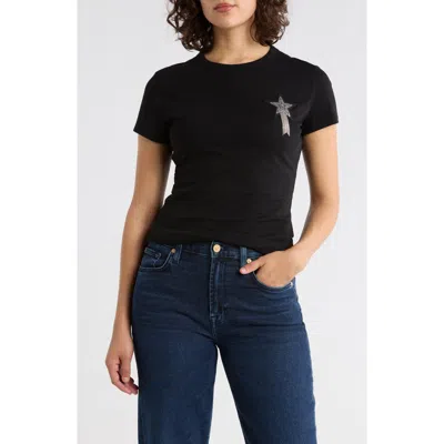 Hugo Boss Boss Rhinestone Embellished Short Sleeve T-shirt In Black