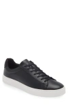 Hugo Boss Boss Grained Leather Sneaker In Black