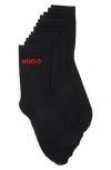 Hugo Boss Boss Rib Logo 6-pack Crew Socks In Black