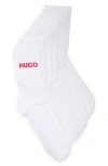 Hugo Boss Boss Rib Logo 6-pack Crew Socks In White