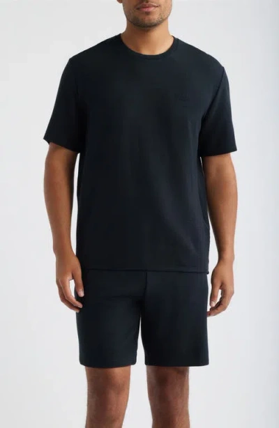 Hugo Boss Boss Rib Modal T-shirt & Pajama Shorts Set In Blue