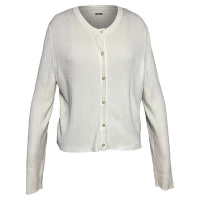 Hugo Boss Boss Ribbed Cardigan In White Viscose
