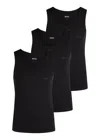 Hugo Boss Three-pack Of Cotton Tank Tops With Embroidered Logos