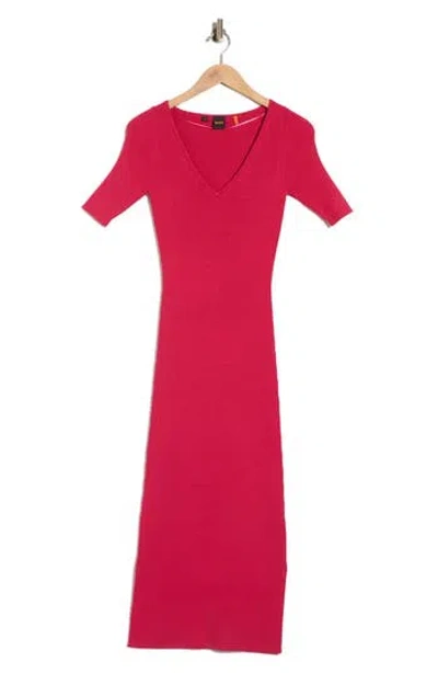 Hugo Boss Boss Ribbed Midi Dress