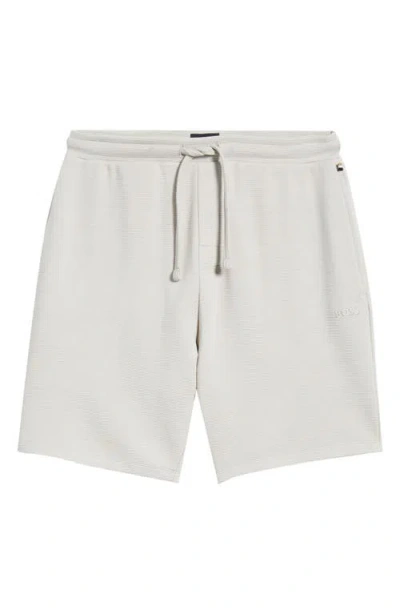 Hugo Boss Boss Ribbed Pajama Shorts In White