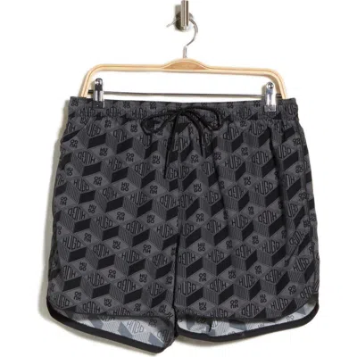 Hugo Boss Boss Rik Swim Trunks In Dark Grey