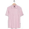 Hugo Boss Boss Roan Geo Print Short Sleeve Button-up Shirt In Pink