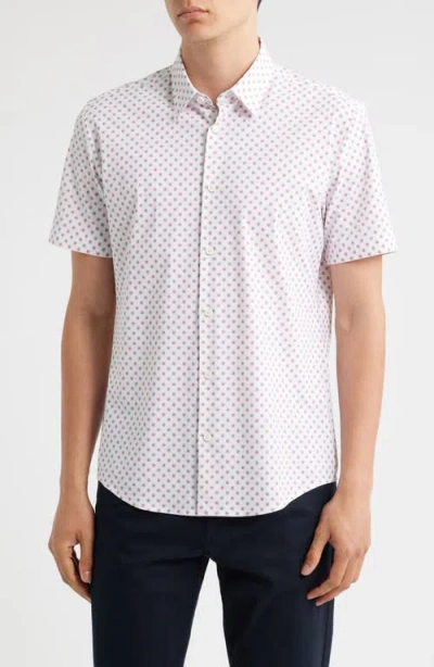 Hugo Boss Boss Roan Ken Floral Short Sleeve Button-up Shirt In White