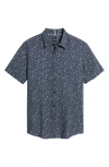 Hugo Boss Boss Roan Ken Short Sleeve Button-up Shirt In Dark Blue