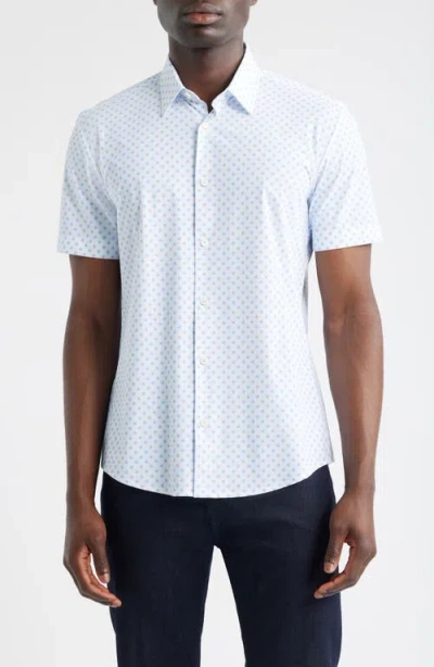 HUGO BOSS BOSS ROAN KEN SLIM FIT SHORT SLEEVE BUTTON-UP SHIRT