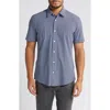 Hugo Boss Regular-fit Shirt In Printed Stretch-linen Chambray In Light Blue