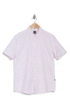 Hugo Boss Boss Roan Ken Slim Fit Short Sleeve Button-up Shirt In Open White