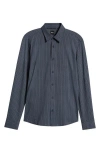 Hugo Boss Boss Roan Kent Geo Print Button-up Shirt In Dark Blue