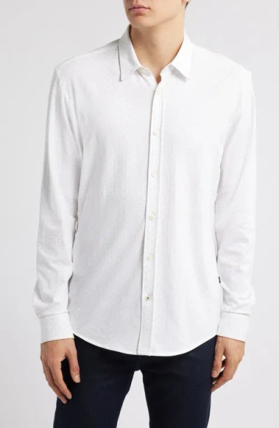 Hugo Boss Boss Roan Kent Long Sleeve Button-up Shirt In Open White