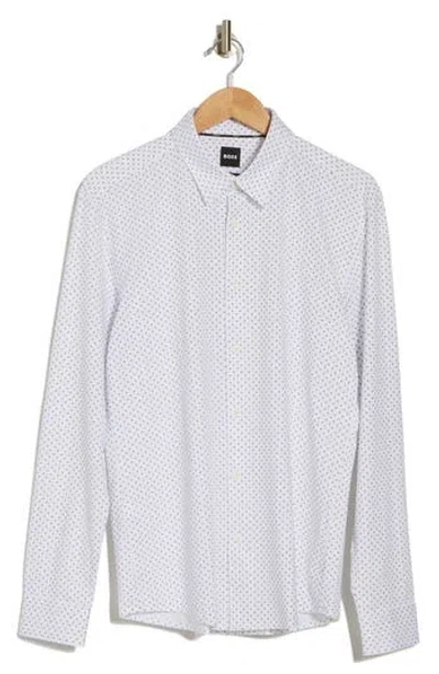 Hugo Boss Boss Roan Kent Long Sleeve Button-up Shirt In White