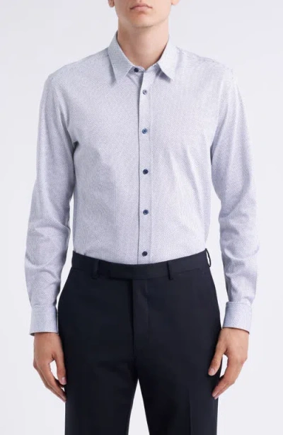 Hugo Boss Boss Roan Kent Slim Fit Button-up Shirt In Blue