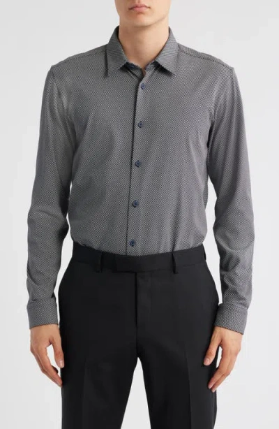 Hugo Boss Boss Roan Kent Slim Fit Button-up Shirt In Gray