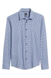 Hugo Boss Boss Roan Kent Slim Fit Button-up Shirt In Blue