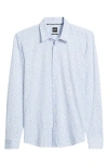 Hugo Boss Boss Roan Kent Slim Fit Button-up Shirt In Blue