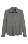 Hugo Boss Slim-fit Performance-stretch Jersey Melange Shirt In Open Grey