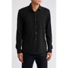Hugo Boss Boss Roan Solid Stretch Cotton Button-up Shirt In Black