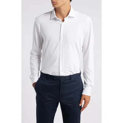 Hugo Boss Boss Roan Solid Stretch Cotton Button-up Shirt In White