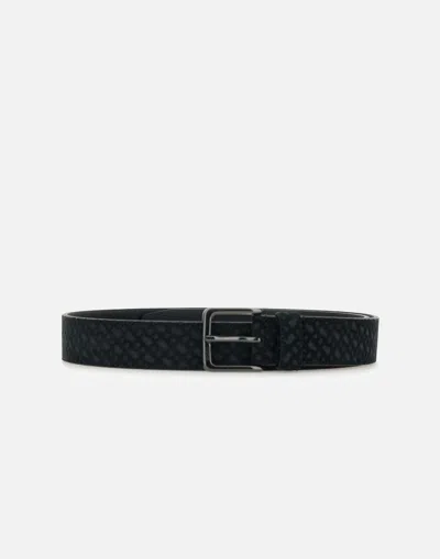 Hugo Boss Boss Ronnie Black Suede Woven Belt