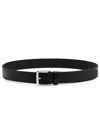 Hugo Boss Boss Ronnie Grained Leather Belt In Black