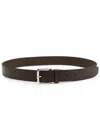 Hugo Boss Boss Ronnie Grained Leather Belt In Brown