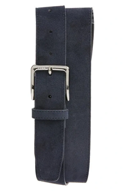 Hugo Boss Boss Ronnie Suede Belt In Blue