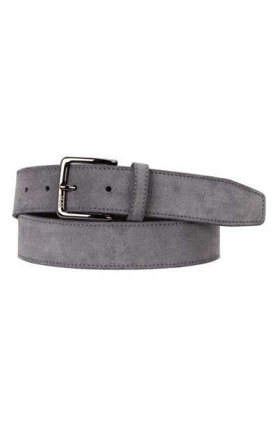 Hugo Boss Boss Ronnie Suede Belt In Dark Grey