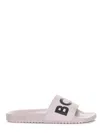 Hugo Boss Logo-debossed Moulded-footbed Slides In Purple