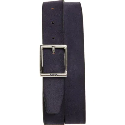 Hugo Boss Boss Rudy Leather Belt In Purple