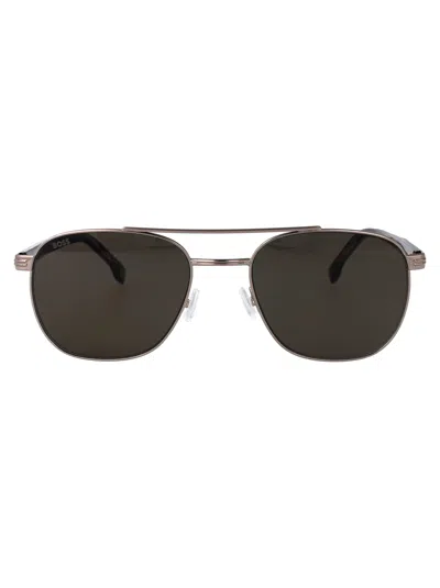 Hugo Boss Boss Ruthenium Havana Stainless Steel Sunglasses In Brown
