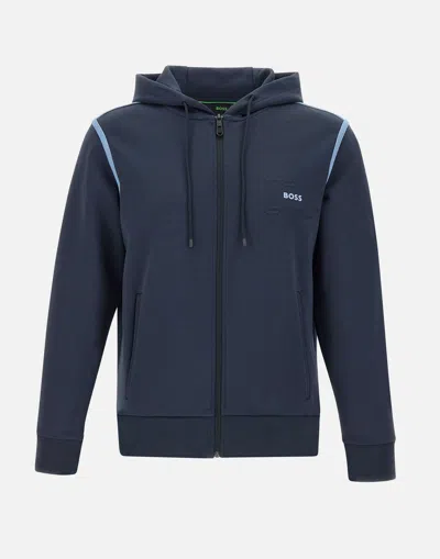 Hugo Boss Boss Saggy Tape Blue Hooded Sweatshirt