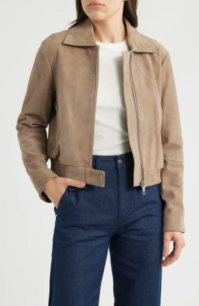 Hugo Boss Boss Salene Suede Jacket In Blue