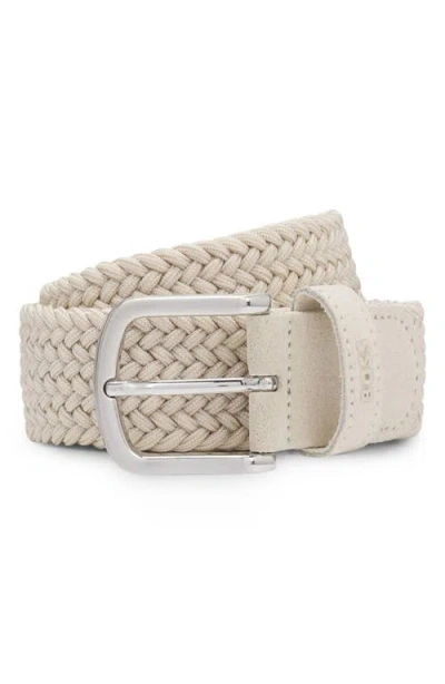 Hugo Boss Boss Sash Woven Elastic Belt In Neutral