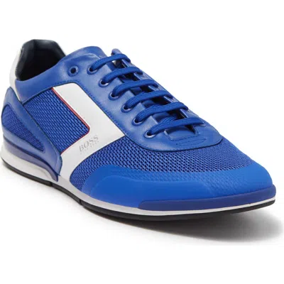 Hugo Boss Boss Saturn Water Resistant Low Sneaker In Blue