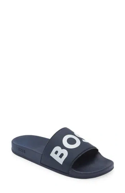 Hugo Boss Boss Sean Slide Sandal In Blue