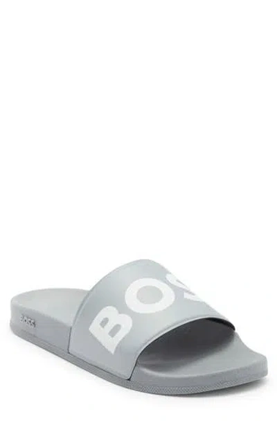 Hugo Boss Boss Sean Slide Sandal In Gray
