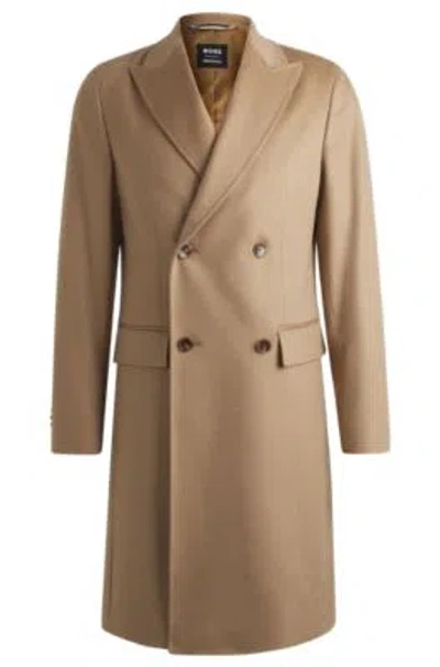Hugo Boss Boss Selected By Beckham Cashmere Coat In Beige