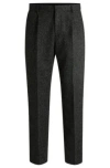 Hugo Boss Boss Selected By Beckham Patterned Wool-blend Trousers In Grey
