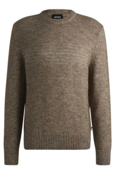 Hugo Boss Boss Selected By Beckham Sweater With Wool And Silk In Beige