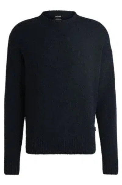 Hugo Boss Boss Selected By Beckham Wool-blend Sweater In Dark Blue