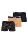 Hugo Boss Boss Set 3 Boxer Slim Fit In Cotone Elasticizzato Colori Assortiti In Black