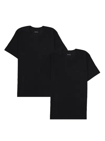 Hugo Boss Two Pack Crew Neck T Shirts Short Sleeves In Black