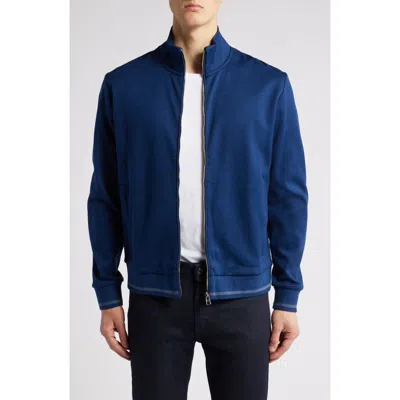 Hugo Boss Boss Shepherd Full Zip Sweatshirt In Dark Blue