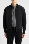 Hugo Boss Boss Shepherd Mixed Media Full Zip Sweatshirt In Black